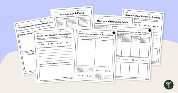 Go to Representing Multiplication and Division Worksheets teaching resource