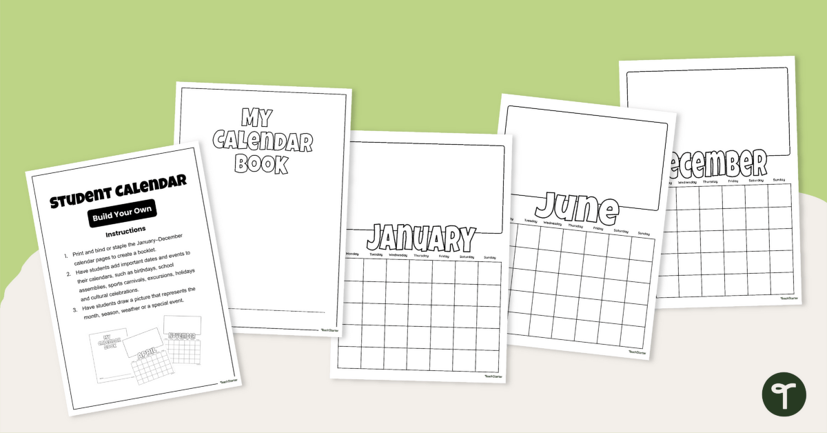 Student Calendar Template teaching resource