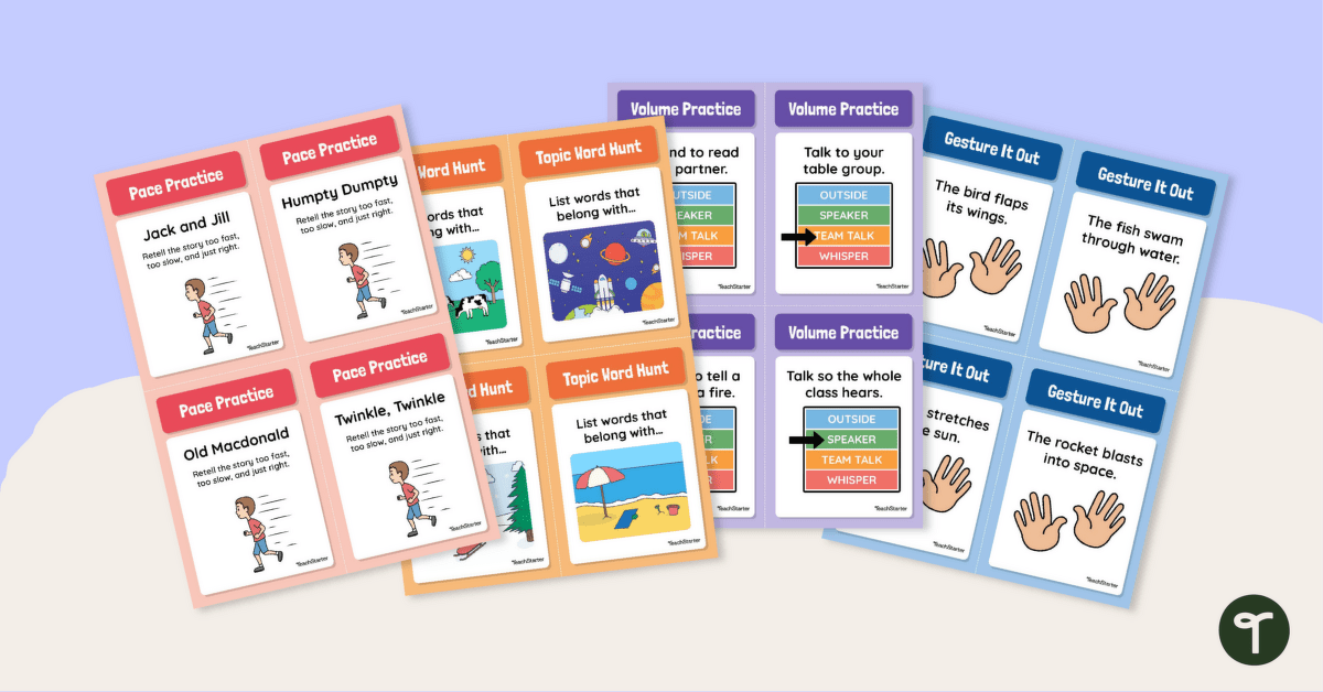 Oral Presentation Challenge Cards teaching resource