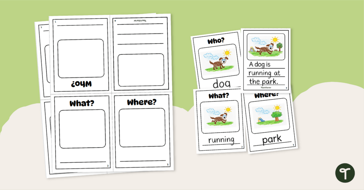 Who, What, Where Simple Sentence Mini Book teaching resource