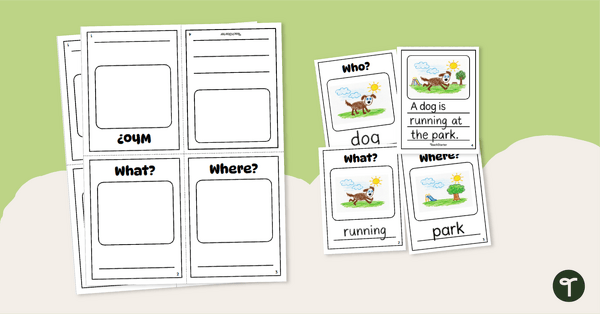 Go to Who, What, Where Simple Sentence Mini Book teaching resource
