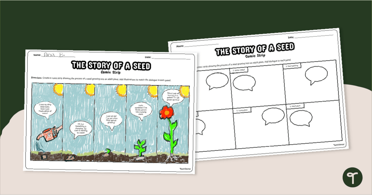 The Story of A Seed - Comic Strip Template teaching resource