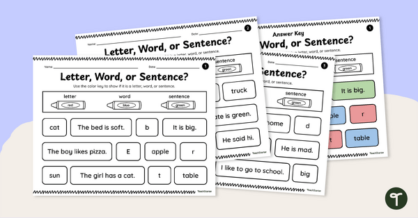 Go to Letter, Word or Sentence Activity Pack teaching resource