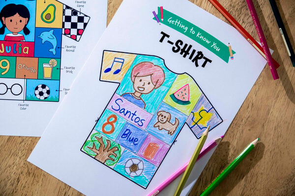 All About Me T-Shirt Design Template teaching resource