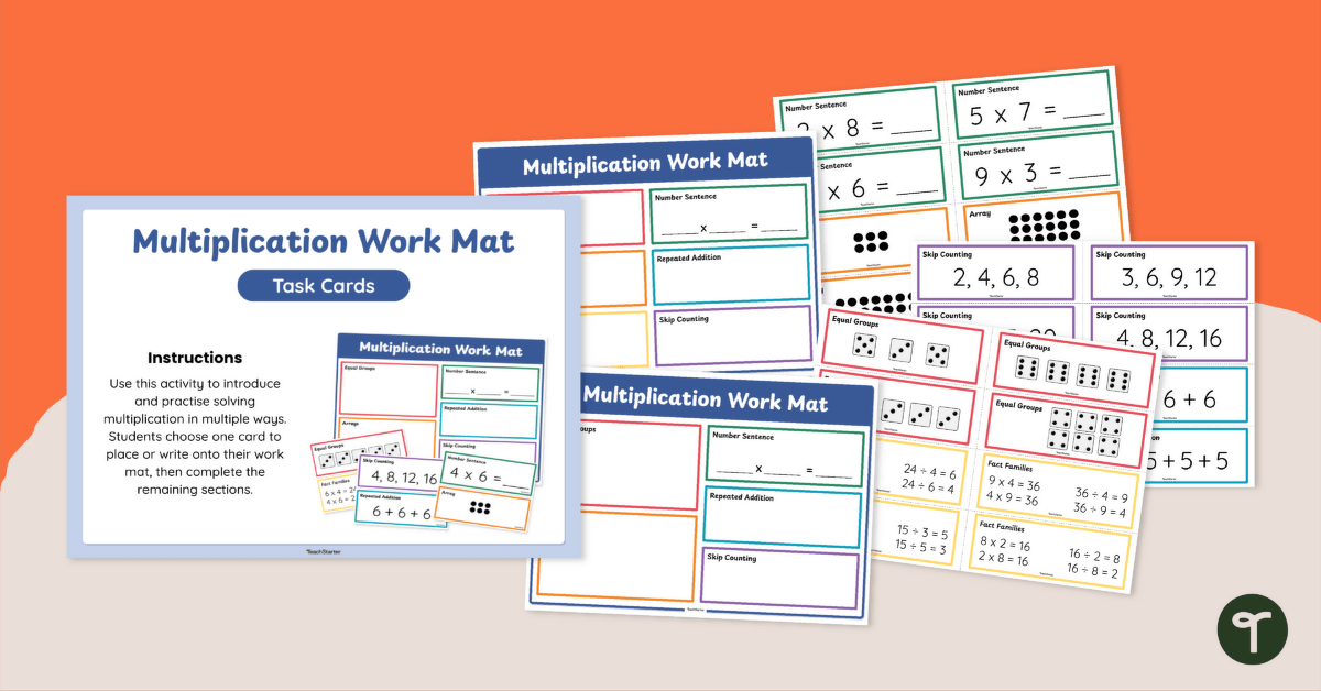 Year 2 Multiplication Student Work Mat teaching resource