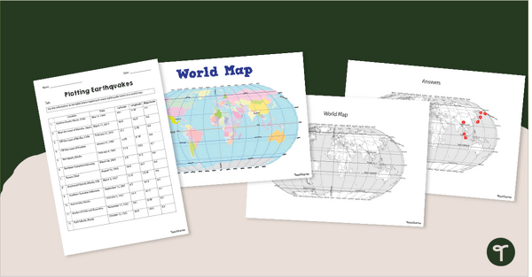 Go to Plotting Earthquakes Worksheet & Map Activity teaching resource