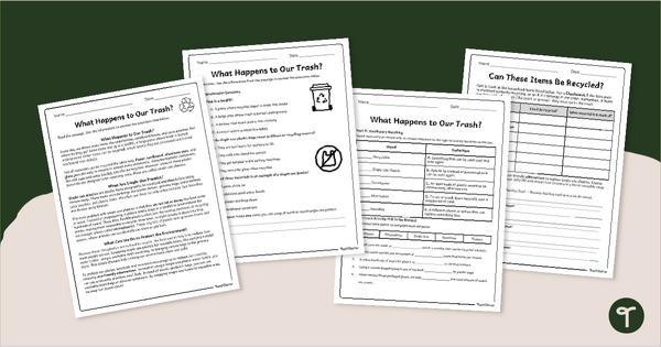 Go to Alternatives to Single Use Plastics - Worksheet Pack teaching resource