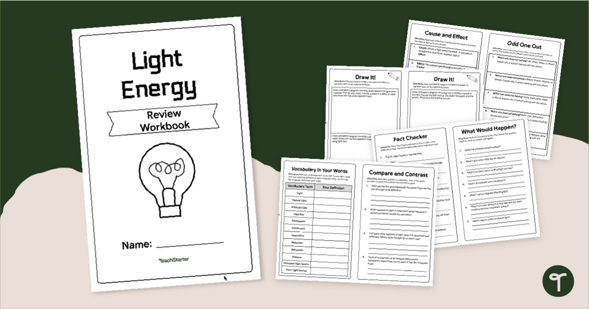 Light Energy Workbook teaching resource