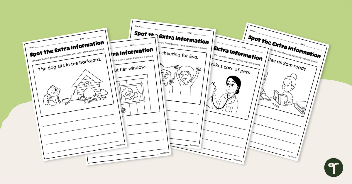 Spot the Extra Information Worksheets teaching resource