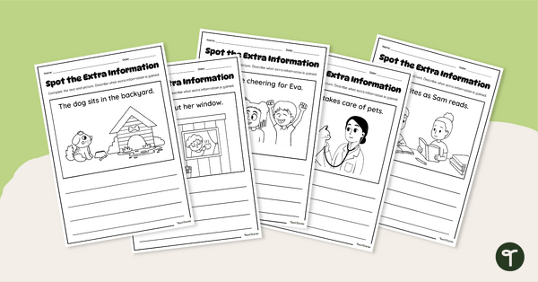 Go to Spot the Extra Information Worksheets teaching resource