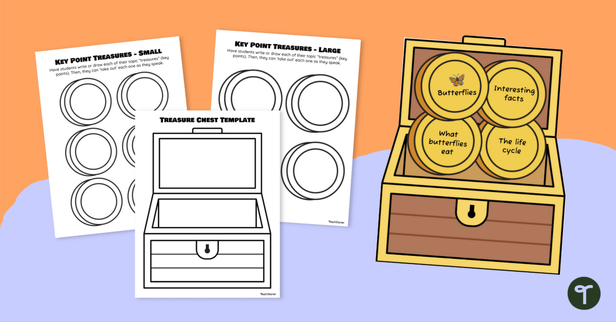 Oral Presentation Planning Template Treasure Chest teaching resource