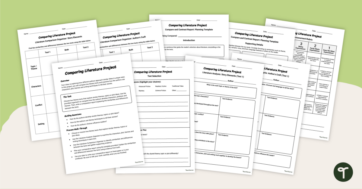 Comparing Texts with Similar Themes – Literature Project teaching resource