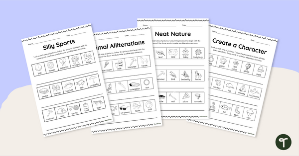Go to Inventing Alliterations Worksheet teaching resource