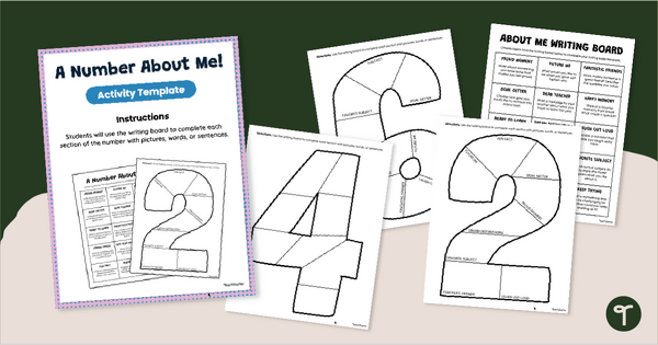 Go to ‘A Number About Me’ Activity Templates teaching resource