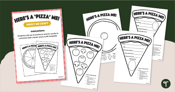 Pizza About Me! Craft Templates teaching resource