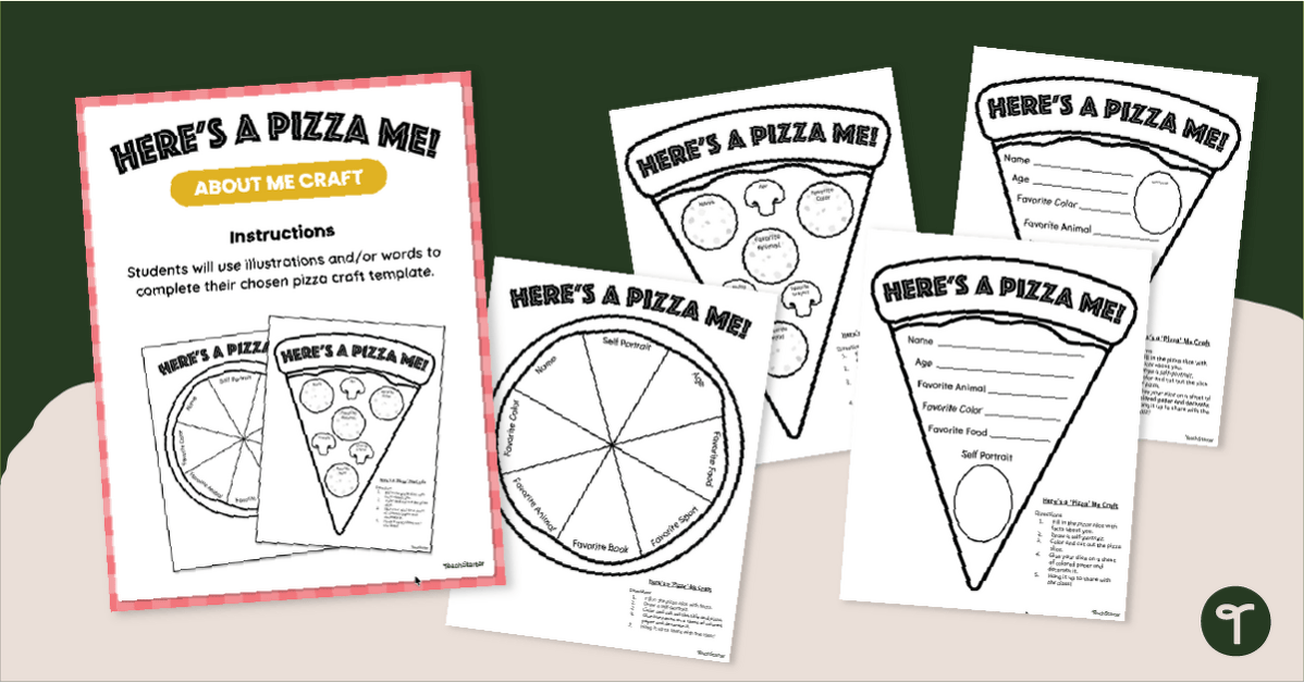 Pizza About Me! Craft Templates teaching resource