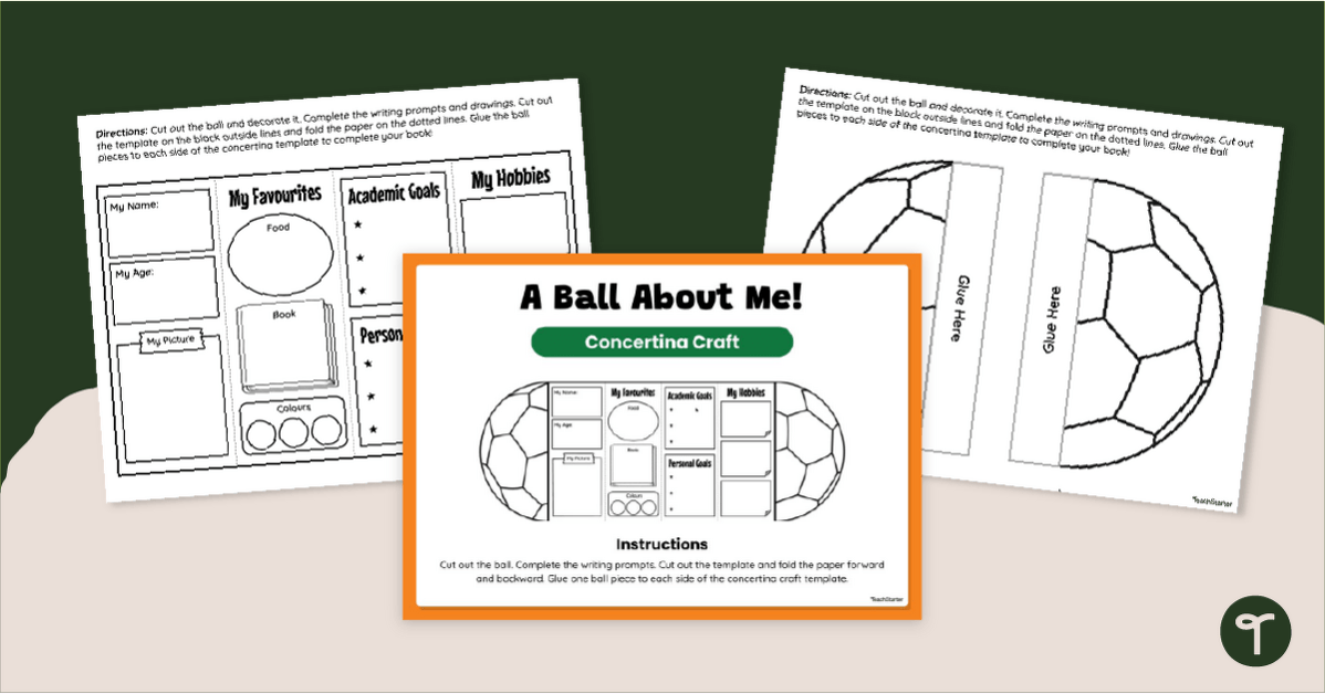 Football-Themed About Me Concertina Craft teaching resource