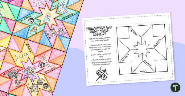 Go to Getting To Sew You Quilt Template - Back to School Craft teaching resource