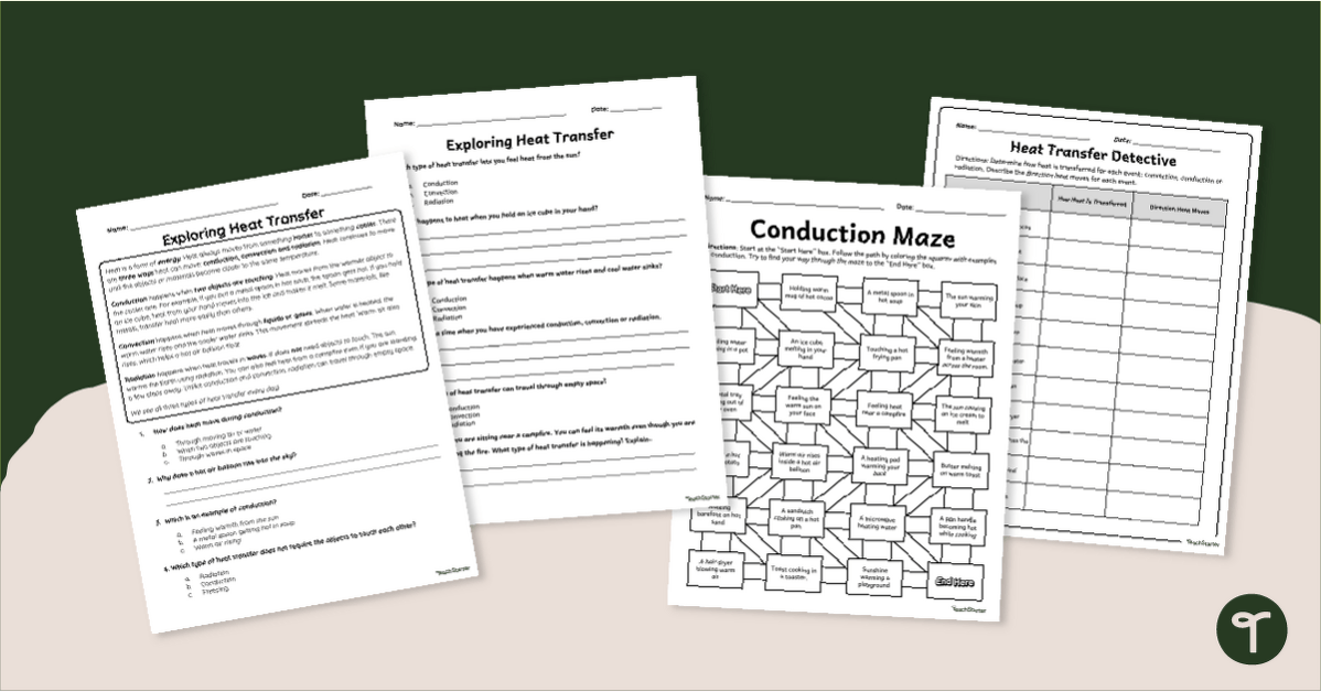 Heat Transfer Worksheets teaching resource