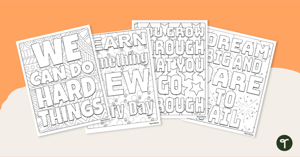 Go to Growth Mindset Inspirational Coloring Pages teaching resource