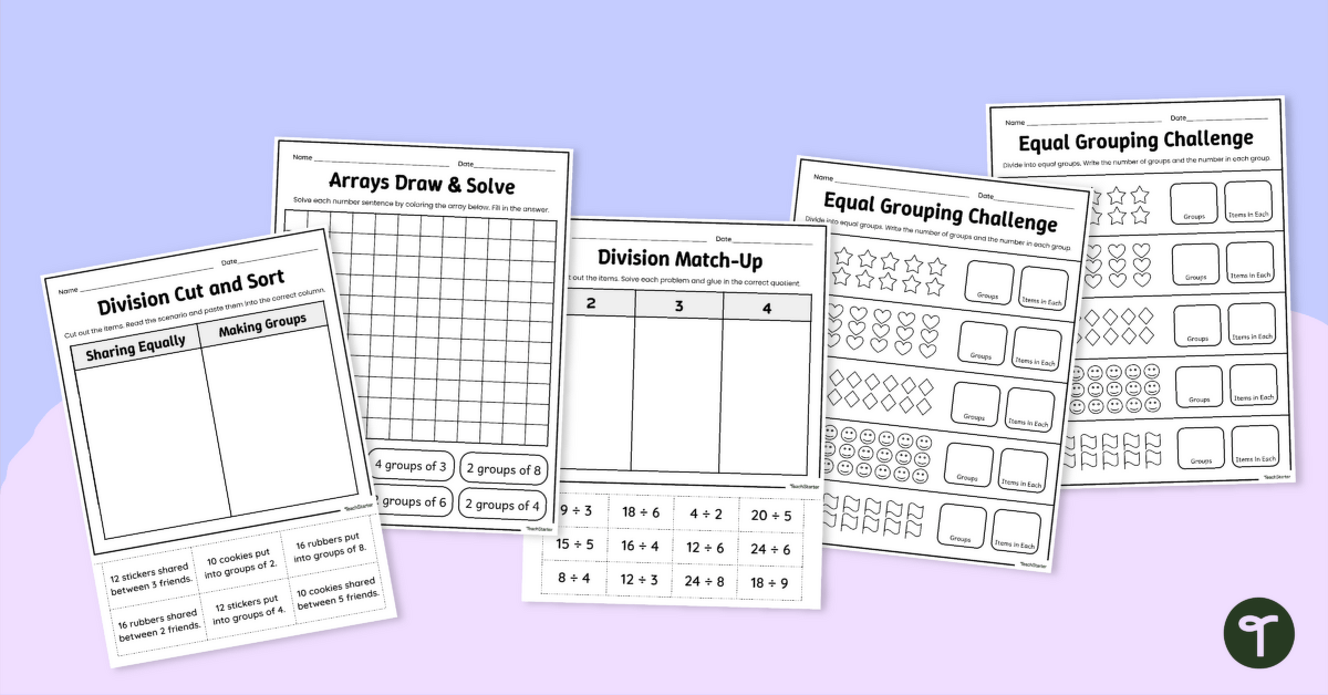 Year 2 Division Worksheet Pack teaching resource