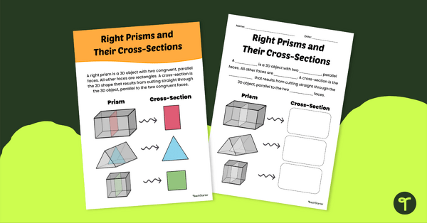Image of Right Prisms and their Cross-Sections Poster