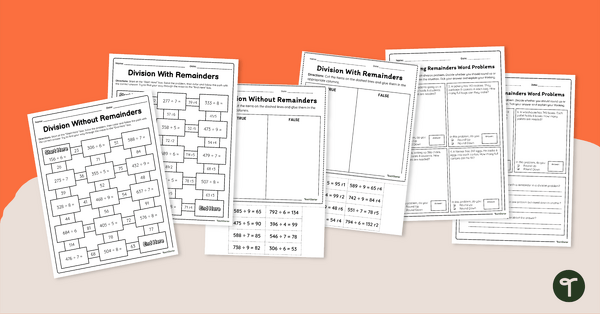 Go to 5th Grade Division Worksheet Pack teaching resource