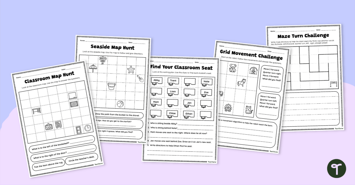Year 2 Locations and Directions Worksheet Pack teaching resource