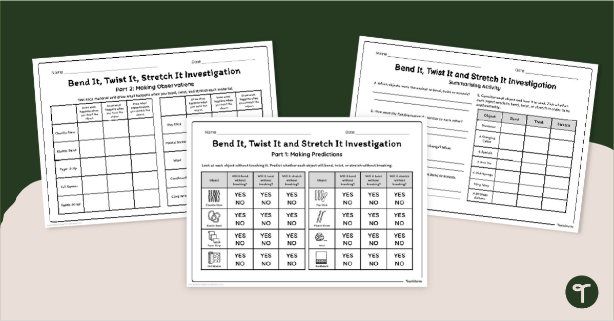 Bend, Twist, Stretch Investigation Activity teaching resource