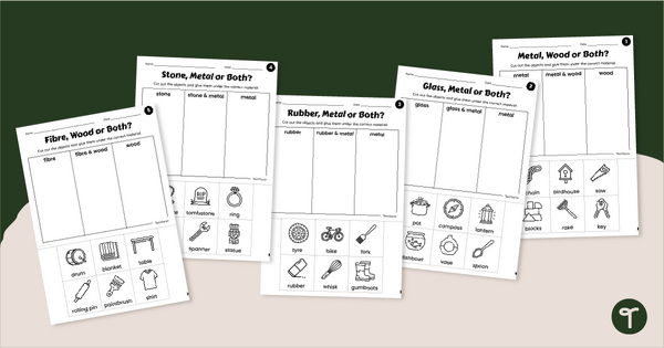 Go to What’s It Made Of? Comparing Materials Worksheets (F-1) teaching resource