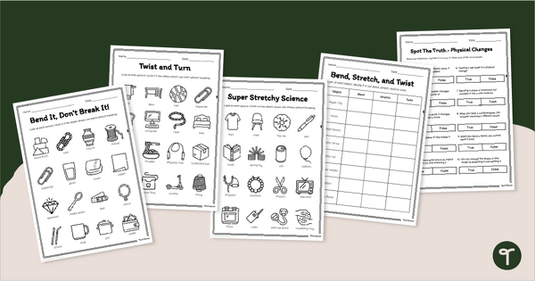 Go to Bend, Twist, or Stretch Worksheet Pack teaching resource