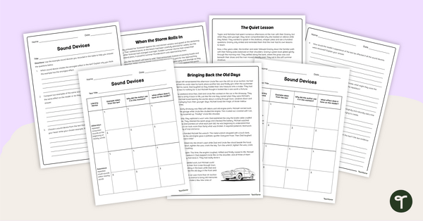 Go to Analysing Sound Devices in Literature Worksheets teaching resource