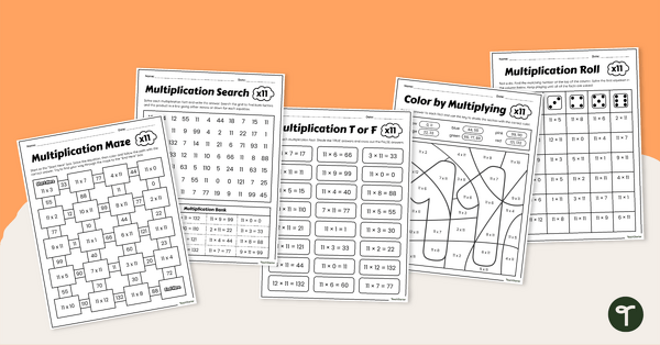 Go to Multiples of 11 — Fact Fluency Pack teaching resource