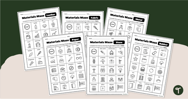 Go to Identifying Materials Worksheets - Mazes teaching resource