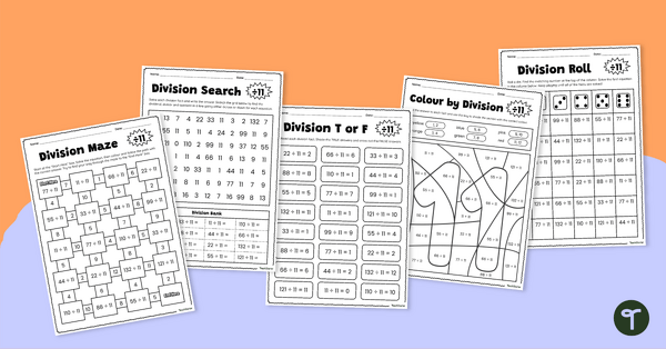 Go to Division Fact Fluency Pack — ÷11 teaching resource
