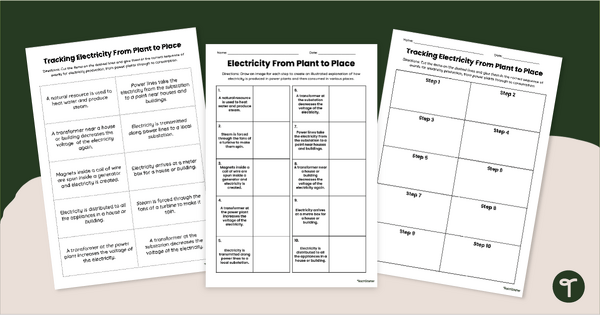 Go to Electricity: From Plant to Place - Worksheet teaching resource
