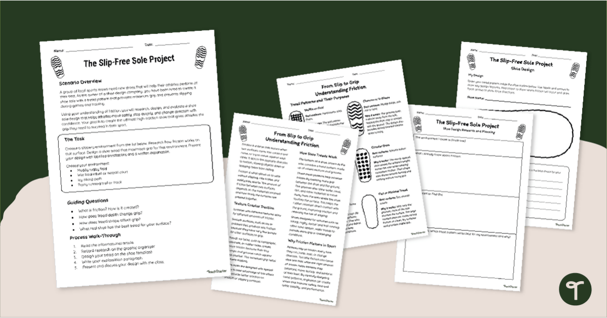 ‘Design a Shoe’ Friction Project teaching resource