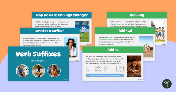 Go to Verb Suffixes Teaching Slides (s, ed, ing) teaching resource