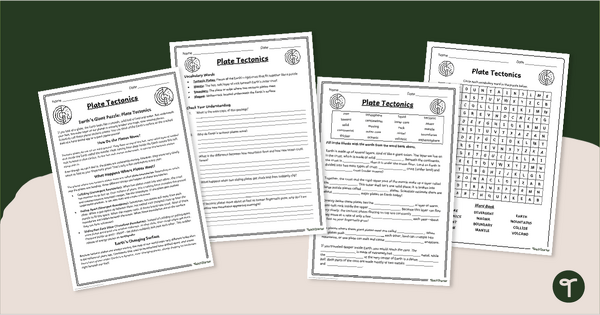Go to Plate Tectonics Worksheets teaching resource