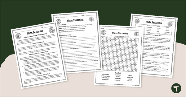 Go to Plate Tectonics Worksheets - Vocabulary Review teaching resource