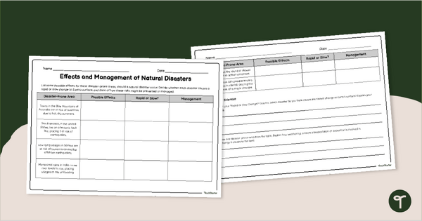Go to Natural Disasters Effects and Management Worksheet teaching resource