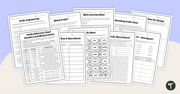 Go to Number and Measurement Prefixes Worksheet Pack teaching resource