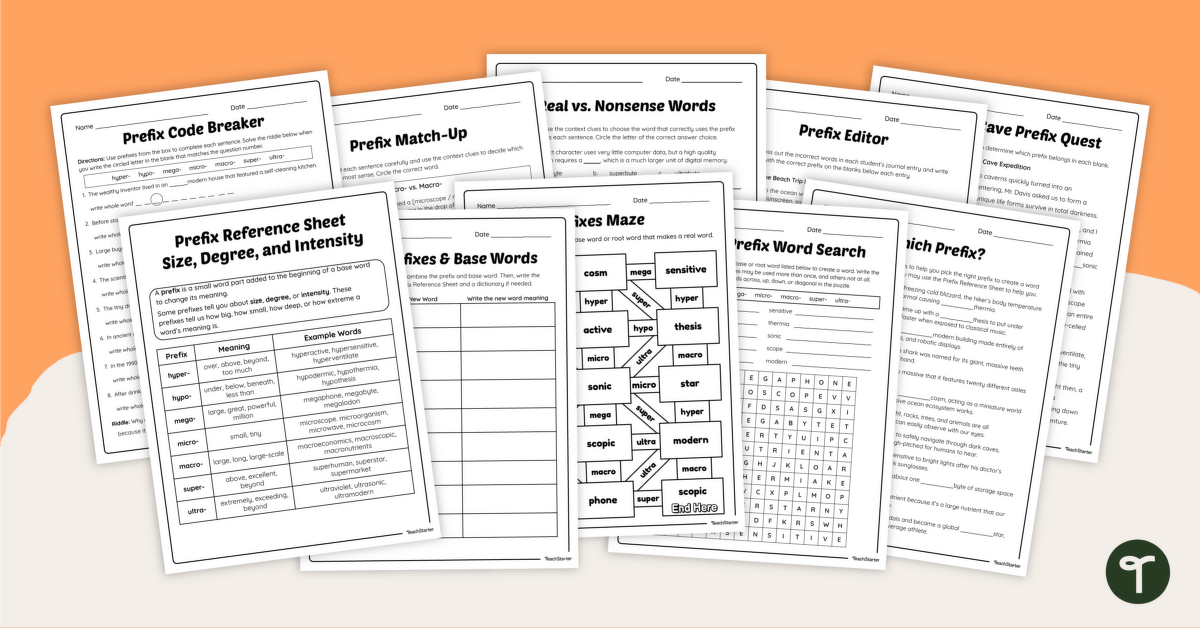 Size Prefixes Worksheet Pack teaching resource