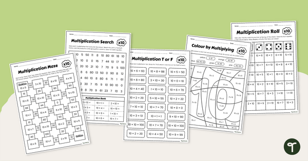 Go to Multiples of 10 — Fact Fluency Pack teaching resource