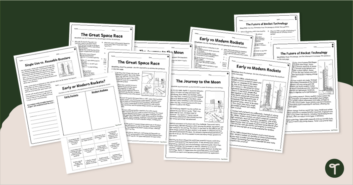 Rocket Revolution - Comprehension Worksheet Pack teaching resource