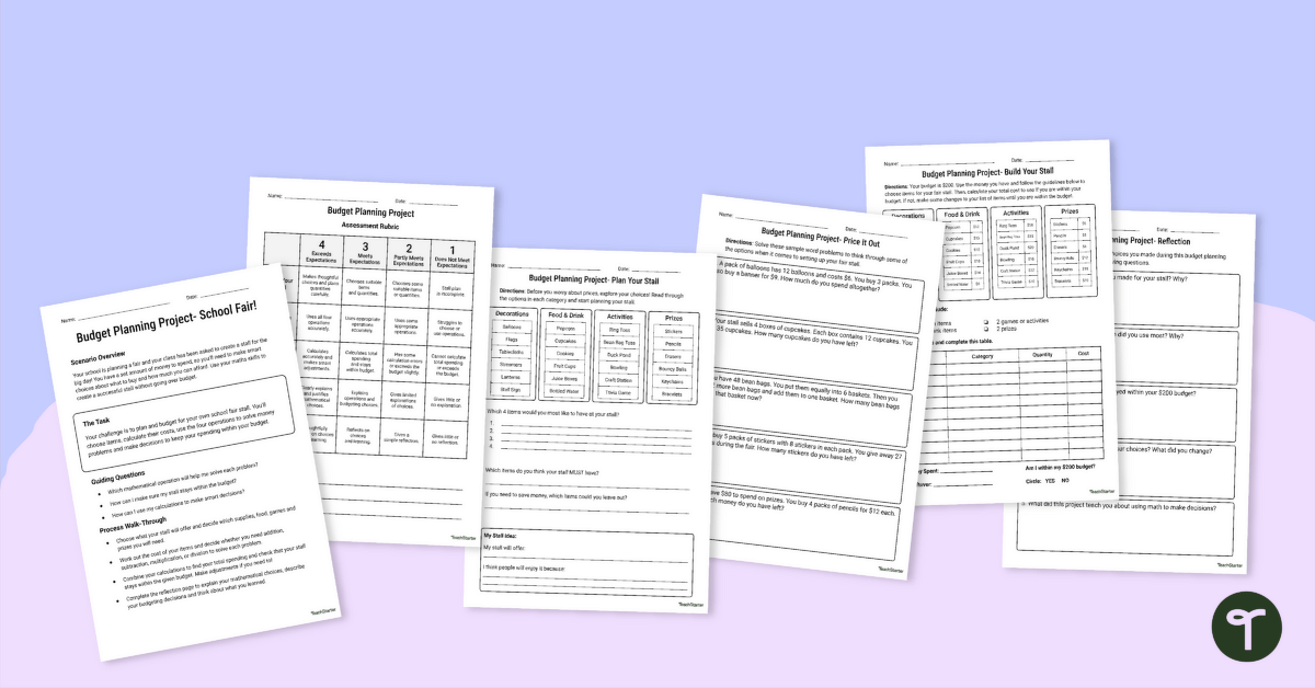 Year 4 Budget Planning Project teaching resource