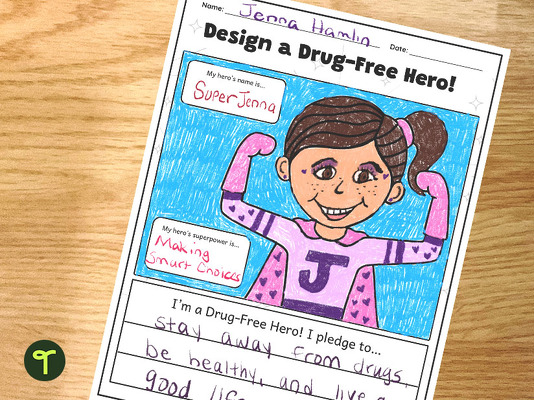 Design a Drug-Free Hero Activity teaching resource