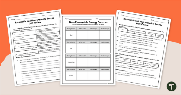 Go to Alternative Energy Source Worksheets teaching resource