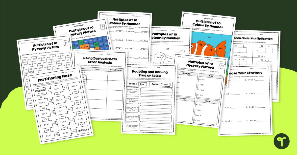 Year 4 Multiplication Worksheets teaching resource