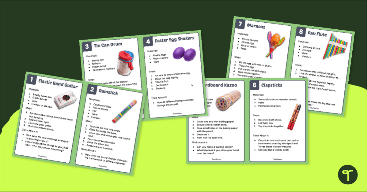 ‘Make a Musical Instrument’ Activity Cards teaching resource